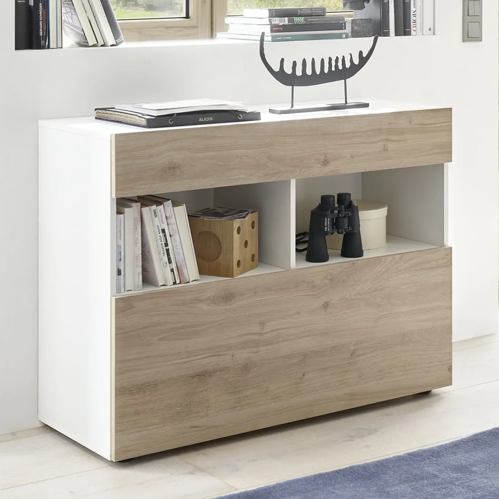 Solana Sideboard with 1 Drawer - White, Cadiz Oak image