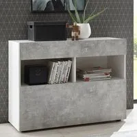 Solana Sideboard with 1 Drawer - White, Cement