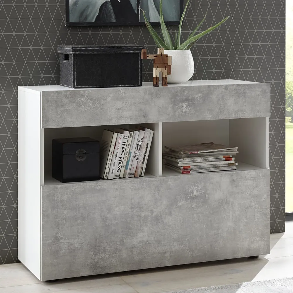 Solana Sideboard with 1 Drawer - White, Cement image