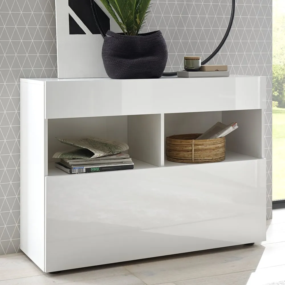 Solana Sideboard with 1 Drawer - White, High Gloss