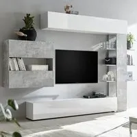Solana Wall Entertainment Unit - White, Cement