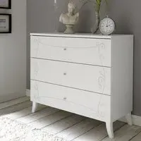 Solar Wooden 3 Drawer Chest - Serigraphed White