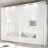 Solar Wooden Wardrobe with Mirror and LED - Serigraphed White