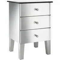 Solitaire Mirrored Bedside Cabinet with 3 Drawers