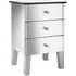 Solitaire Mirrored Bedside Cabinet with 3 Drawers
