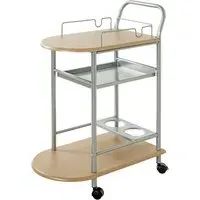 Solna 2-Tier Drinks Trolley with Wheels - Beech