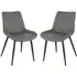 Solomona Dining Chairs Pair - Dark Grey, PU Leather