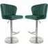Solvo Bar Stools with Swivel - Green, Velvet