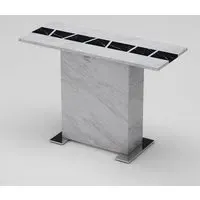 Sonati Rectangular Console Table - White, Marble Effect
