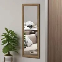 Sonny Wall Mirror with Wooden Frame - Natural, MDF alternate view