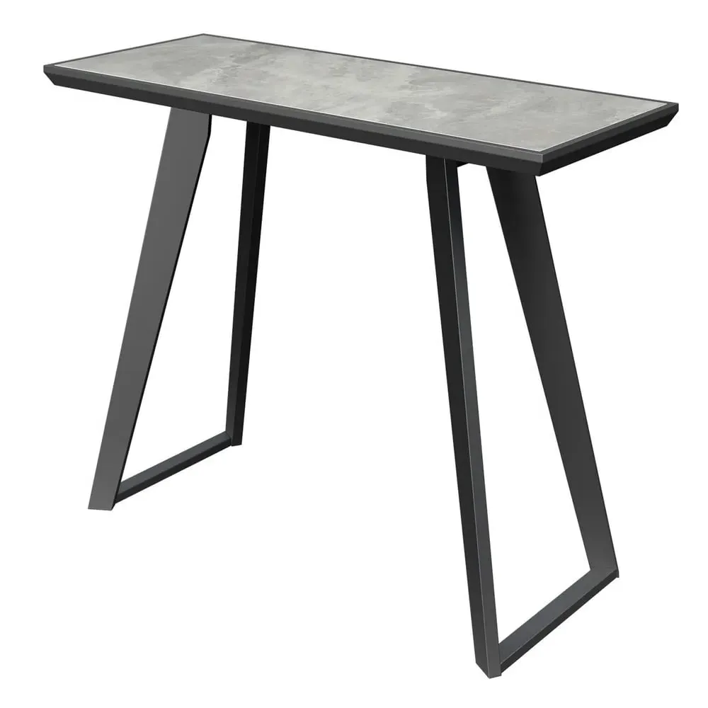 Sonora Sintered Stone Ceramic Console Table - Gloss Grey
