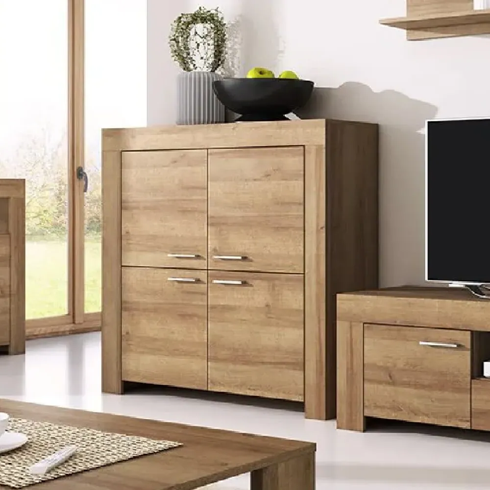 Sonora Storage Cabinet with 4 Doors - Riviera Oak