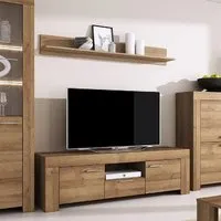 Sonora TV Stand with Wall Shelf - Riviera Oak
