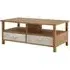 Sophia Coffee Table with 2 Drawers - Natural, Fir Wood