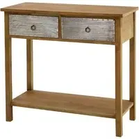 Sophia Console Table with 2 Drawers - Natural, Fir Wood