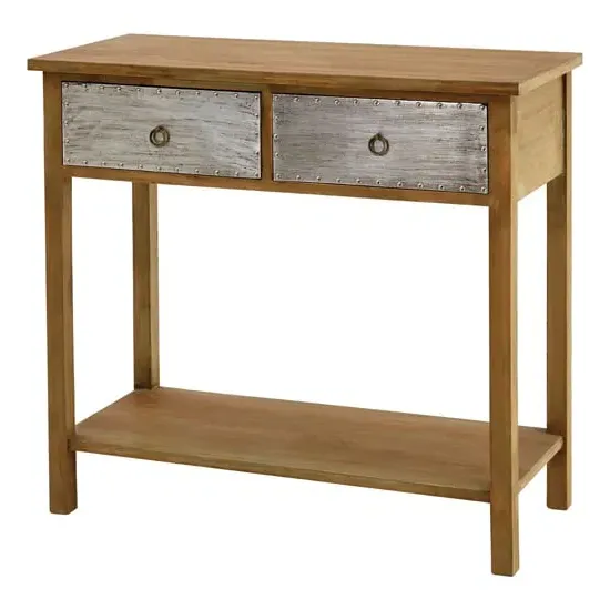 Sophia Console Table with 2 Drawers - Natural, Fir Wood