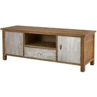 Sophia TV Stand with 2 Doors and 1 Drawer - Natural, Fir Wood