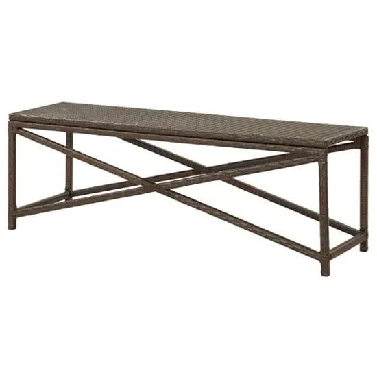 Sophiya 120cm Garden Seating Bench - Brown, Poly Rattan image
