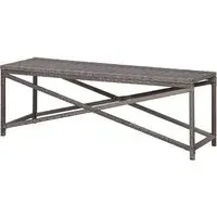 Sophiya 120cm Garden Seating Bench - Grey, Poly Rattan