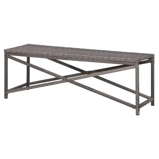 Sophiya 120cm Garden Seating Bench - Grey, Poly Rattan