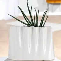 Sorelli Small Flower Vase - White, Ceramic alternate view