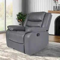Sorreno 1-Seater Recliner Sofa - Dark Grey, Bonded Leather