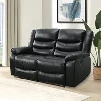 Sorreno 2-Seater Recliner Sofa - Black, Bonded Leather