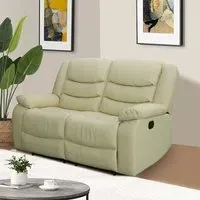 Sorreno 2-Seater Recliner Sofa - Ivory, Bonded Leather