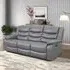 Sorreno 3-Seater Recliner Sofa - Dark Grey, Bonded Leather
