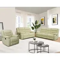 Sorreno 3+2+1 Recliner Sofa Set - Ivory, Bonded Leather