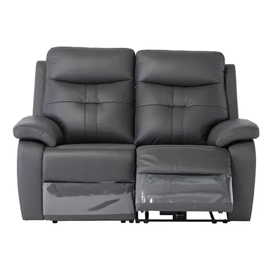 Sotra 2-Seater Electric Recliner Sofa with USB - Charcoal, Faux Leather