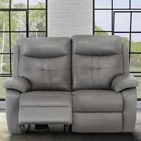 Sotra 2-Seater Electric Recliner Sofa with USB - Grey, Faux Leather