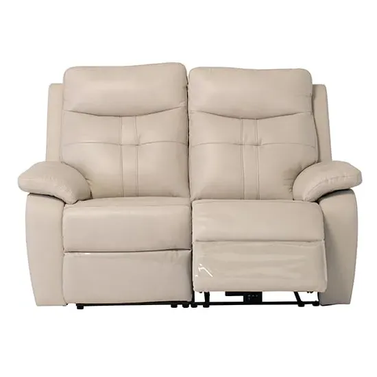 Sotra 2-Seater Electric Recliner Sofa with USB - Stone, Faux Leather