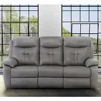 Sotra 3-Seater Electric Recliner Sofa with USB - Grey, Faux Leather