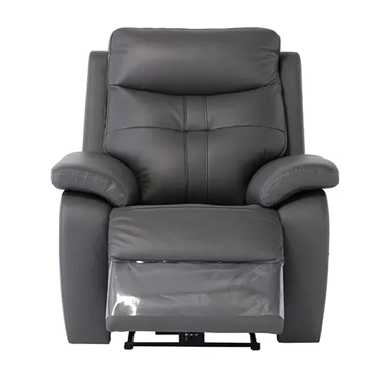 Sotra Electric Recliner Armchair with USB - Charcoal, Faux Leather image