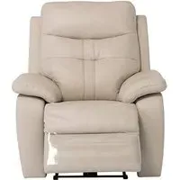 Sotra Electric Recliner Armchair with USB - Stone, Faux Leather
