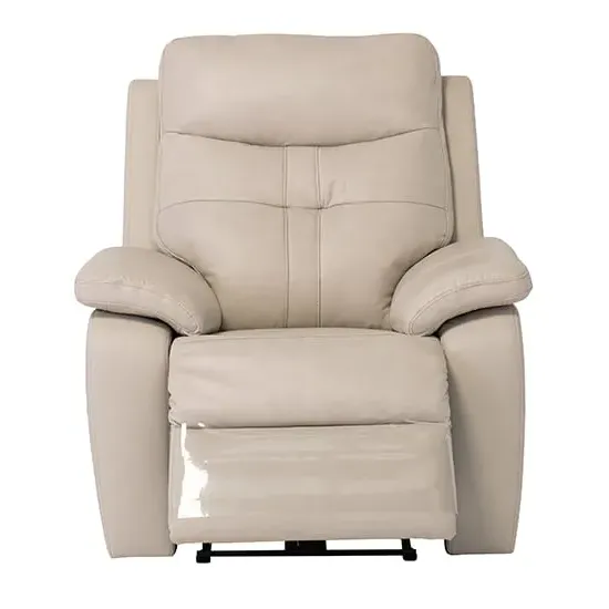 Sotra Electric Recliner Armchair with USB - Stone, Faux Leather