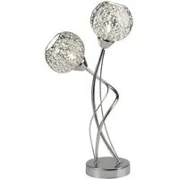 Souk 2 Light Laser Cut Shade Table Lamp - Chrome
