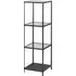 Sparks 3-Shelf Bookcase - Clear Glass, Black Metal