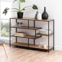 Sparks 4-Shelf Bookcase with Metal Frame - Wild Oak alternate view