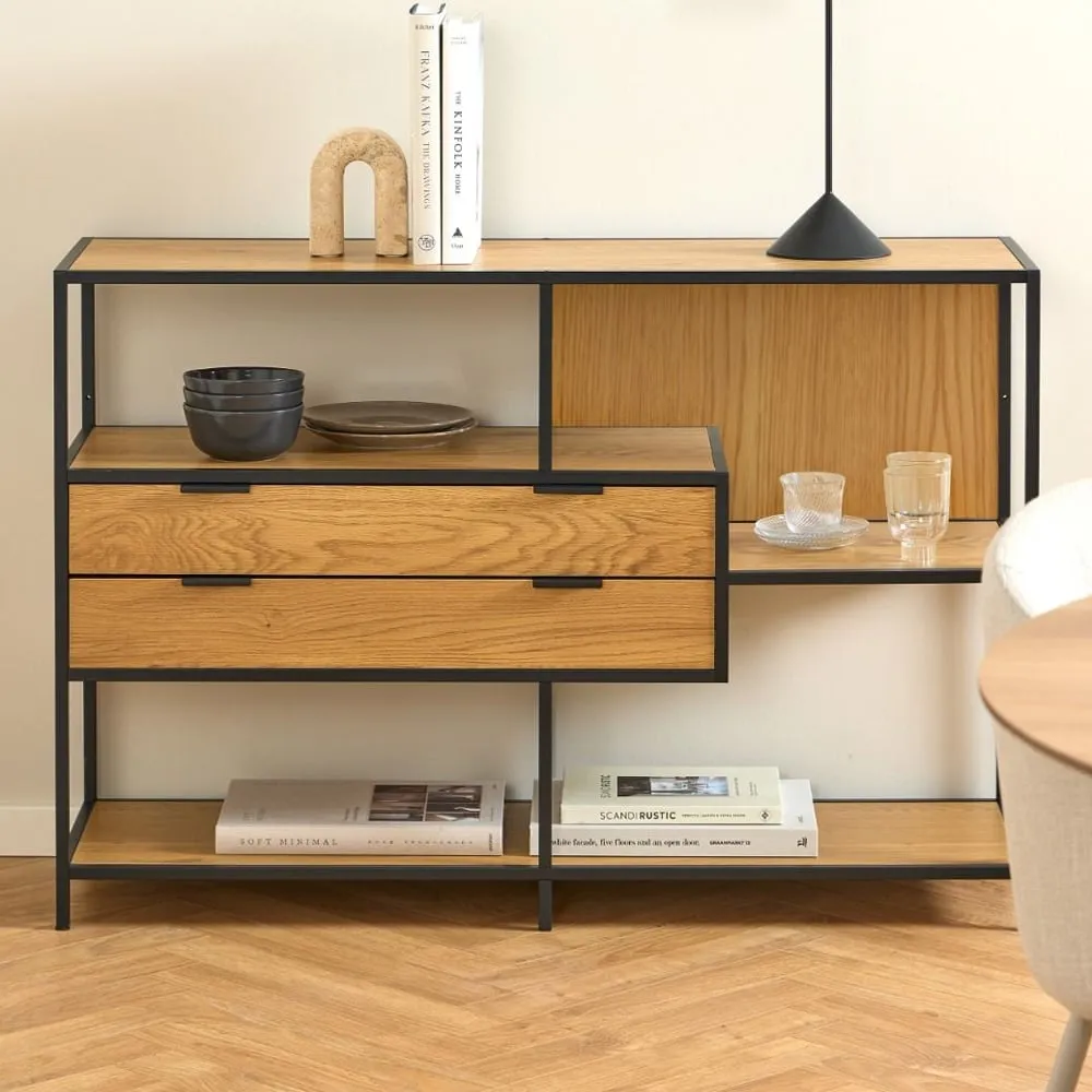 Sparks Bookcase with 2 Drawers - Wild Oak