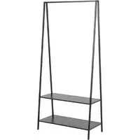 Sparks Clothes Stand with 2 Shelves - Black