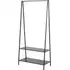 Sparks Clothes Stand with 2 Shelves - Black