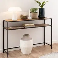 Sparks Console Table with 1 Shelf - Oak, Black