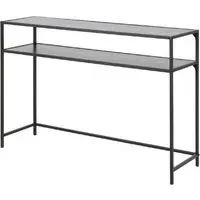Sparks Console Table with Shelf - Ash Black, Wood