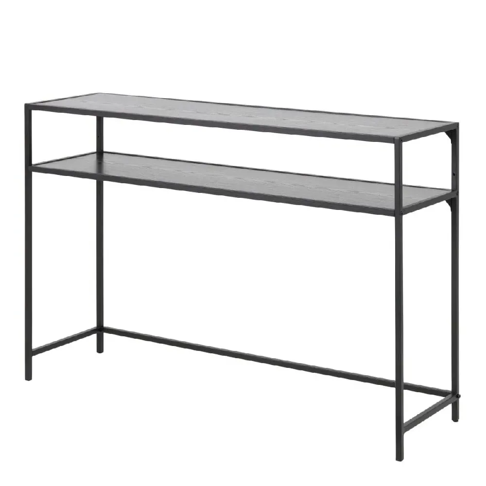 Sparks Console Table with Shelf - Ash Black, Wood image