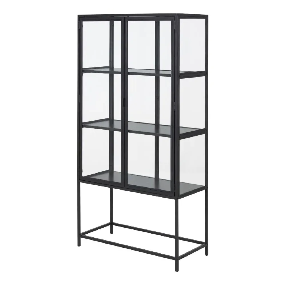 Sparks Display Cabinet with 2 Doors - Ash Black, Wood