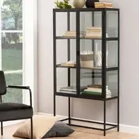 Sparks Display Cabinet with 2 Doors - Oak, Black