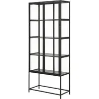 Sparks Display Cabinet with 2 Glass Doors - Black, Wood