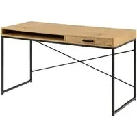 Sparks Laptop Desk with 1 Drawer - Oak, Black